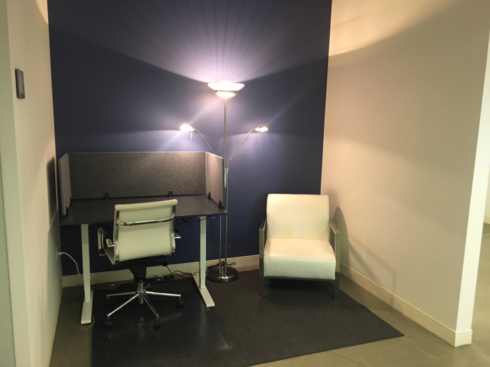 Stand Up Desk Store ReFocus Raw Clamp-On Acoustic Desk Divider Mounted Privacy Panel to Reduce Noise and Visual Distractions (Anthracite Gray, 47.25