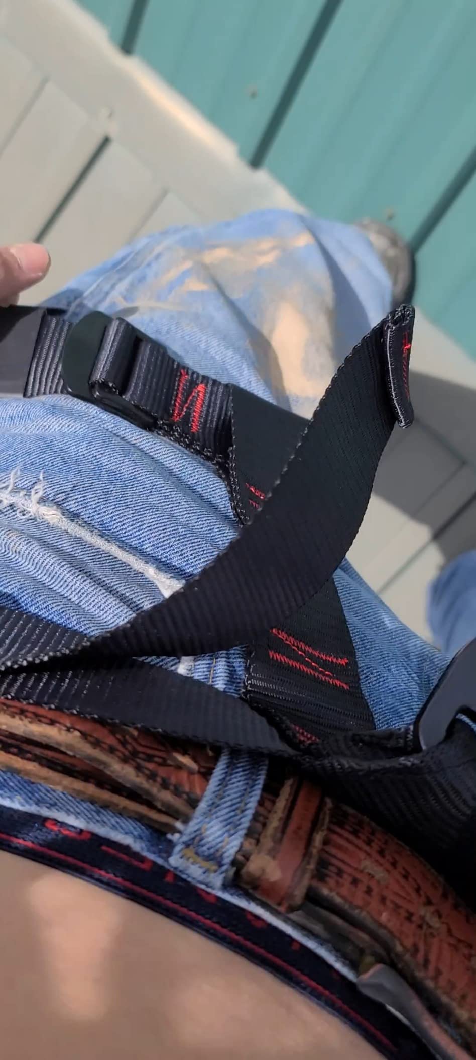 Adjustable Thickness Climbing Harness Half Body Harnesses for Fire Rescuing Caving Rock Climbing Rappelling Tree Protect Waist Safety Belts customer photo 1