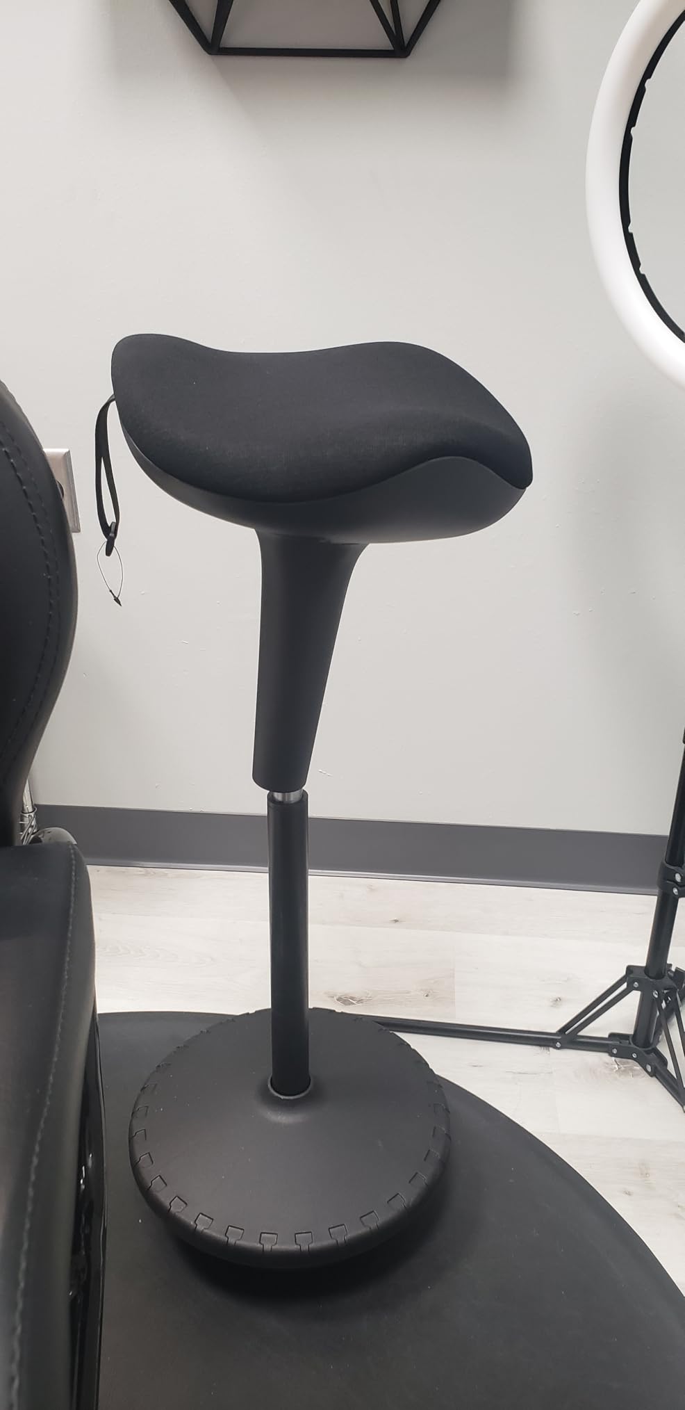 IWMH Standing Desk Stool, Standing Office Stool, Ergonomic Wobble Stools, Adjusting Height and swivels 360° Working seat for Bedroom, Kitchen, Living Room (Black 1) customer photo 2