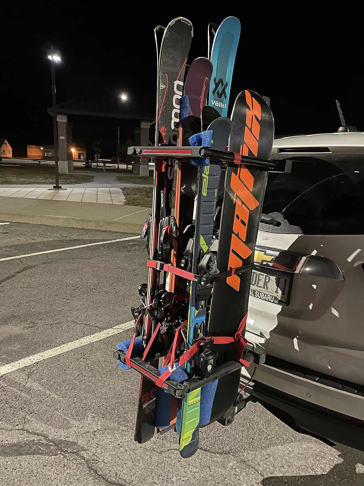 Tyger Auto TG-RK1B707B Folding Hitch-Mounted Ski/Snowboard Rack Fits 2