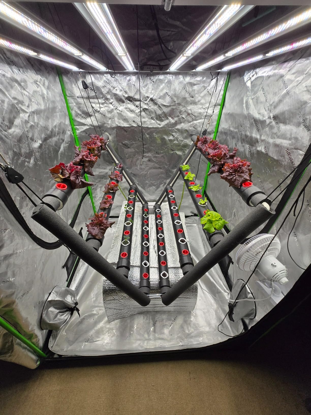 VIVOSUN Hydroponics Growing System 108 Plant Sites, 3 Layers 12 Food-Grade PVC-U Pipes Gardening System Grow Kit with Water Pump Timer, Nest Basket and Sponge for Leafy Vegetables customer photo 1