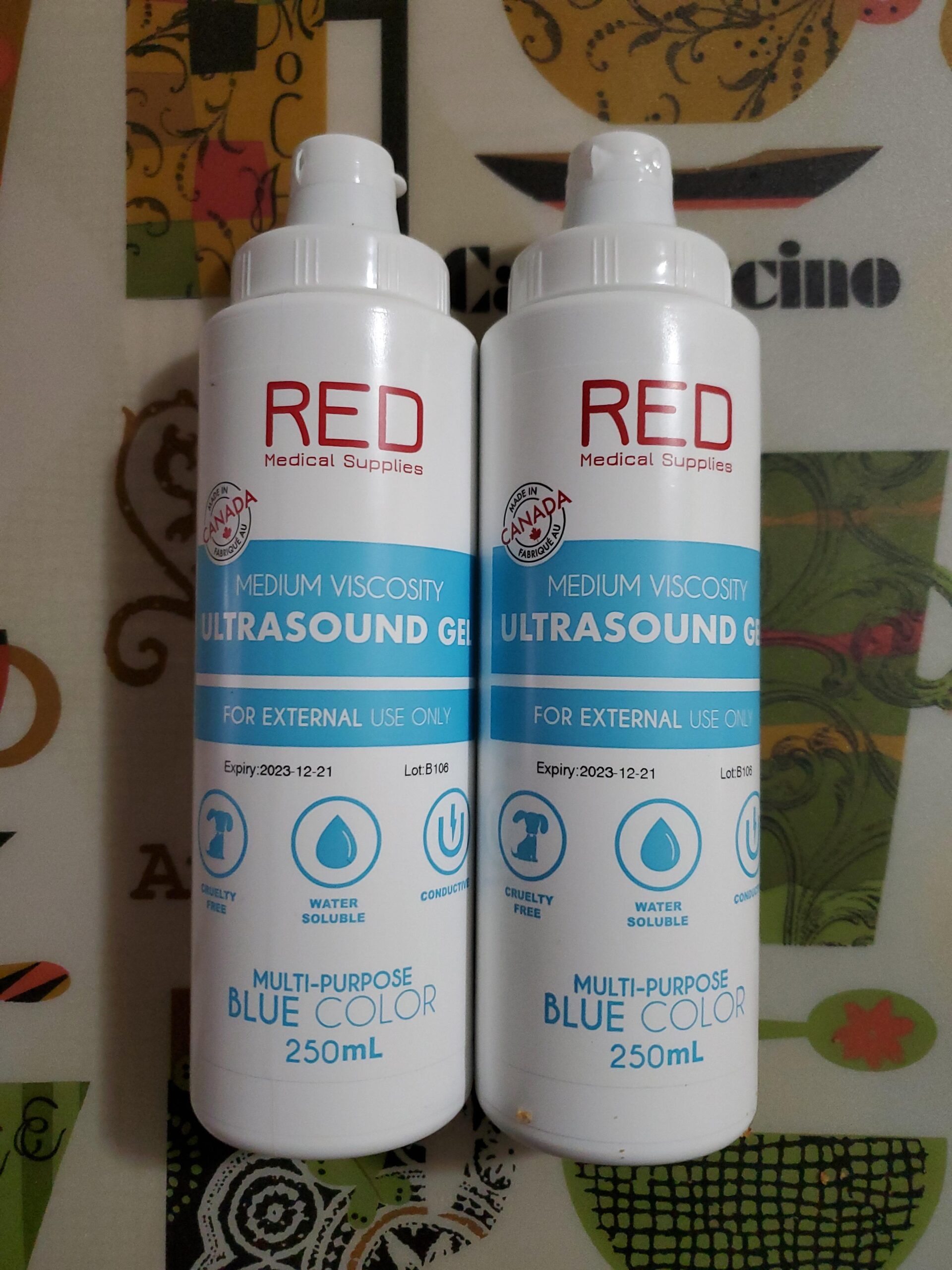 Ultrasound Gel for Medical Imaging, TENS Units & Baby Dopplers, 8.45 fl oz - Non-Greasy, Unscented, Hypoallergenic - Medical Grade Therapy - 2 x 8.45 fl oz (250mL) customer photo 1