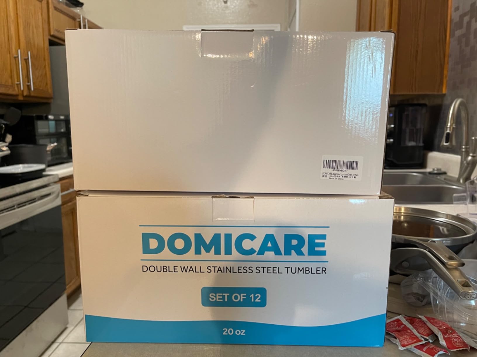 DOMICARE 20oz Stainless Steel Tumbler Bulk with Lid, Double Wall Vacuum Insulated Travel Mug, Powder Coated Coffee Cup, Powder Black, 8 Pack customer photo 2