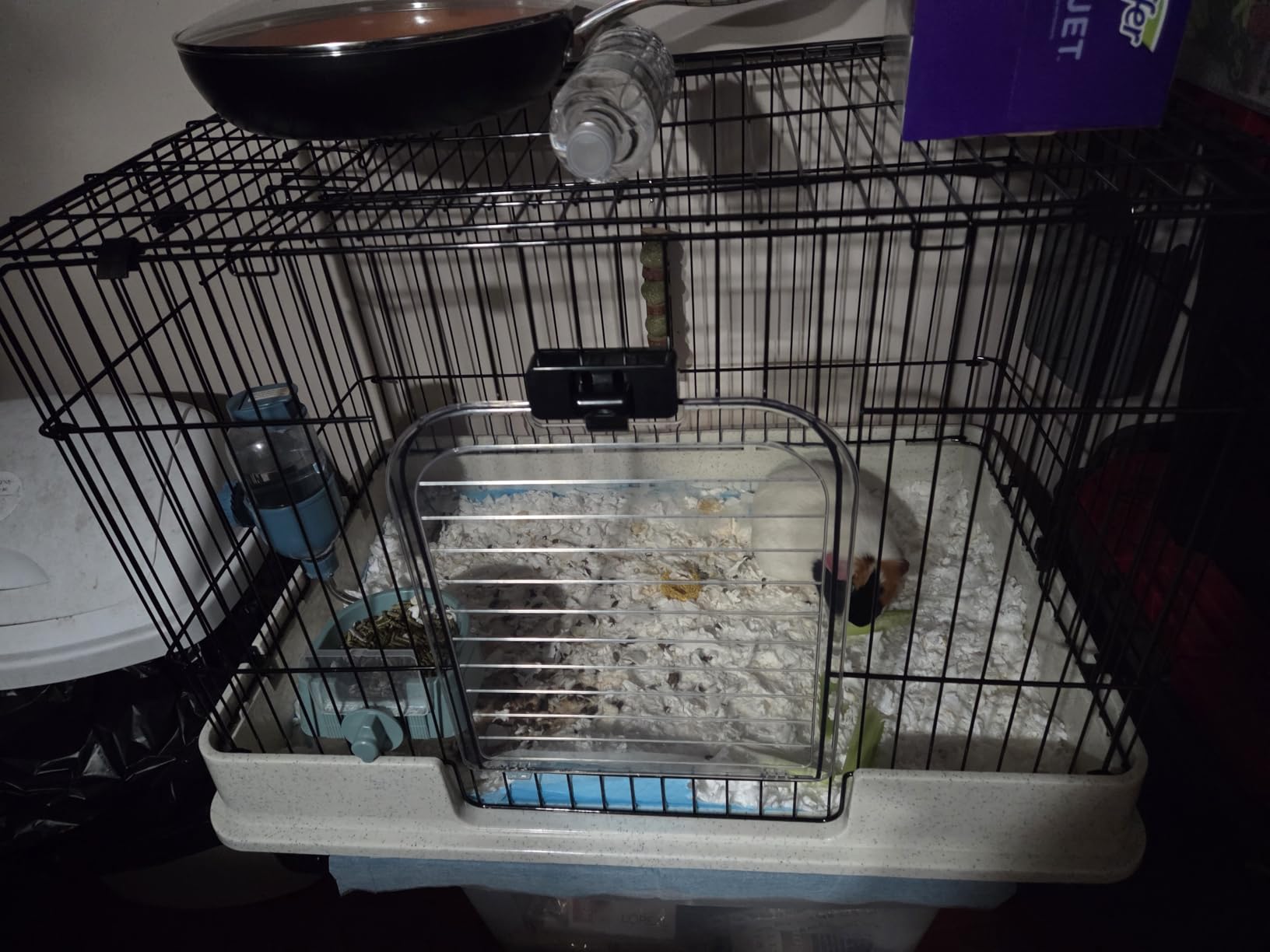 PawHut 2-Level Small Animal Cage Rabbit Hutch with Wheels, Removable Tray, Platform and Ramp for Bunny, Chinchillas, Ferret, Pink customer photo 1