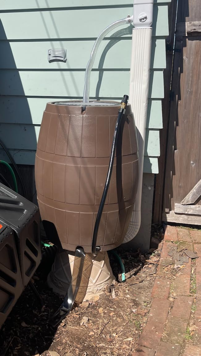 FCMP Outdoor Raincatcher 4000 Rain Barrel, Flat-Back Rainwater Catcher with Spigots, 50 Gallon, Black - Portable Water Storage Container Tank for Home, Garden, and Backyard customer photo 1