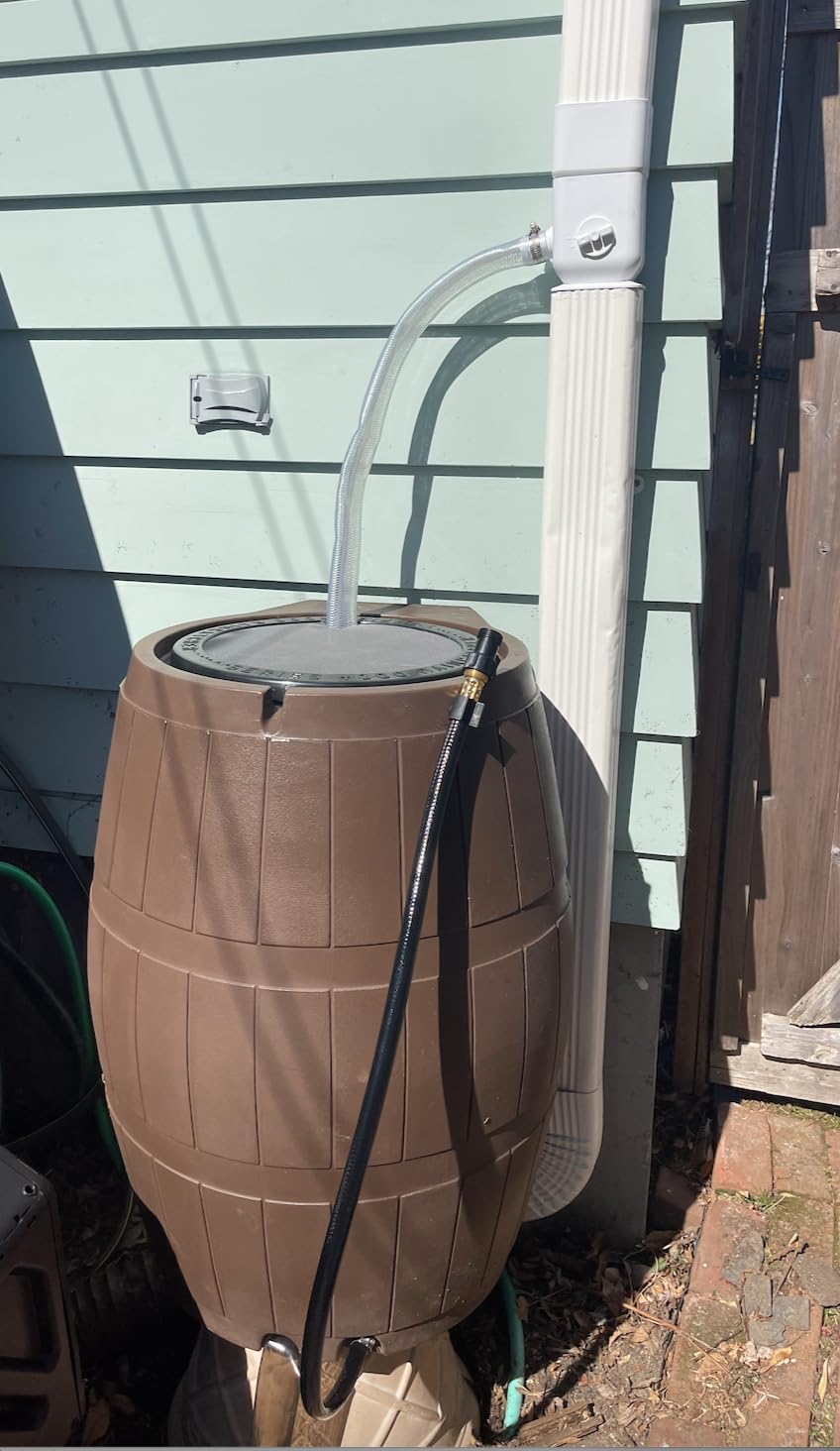 FCMP Outdoor Raincatcher 4000 Rain Barrel, Flat-Back Rainwater Catcher with Spigots, 50 Gallon, Black - Portable Water Storage Container Tank for Home, Garden, and Backyard customer photo 2