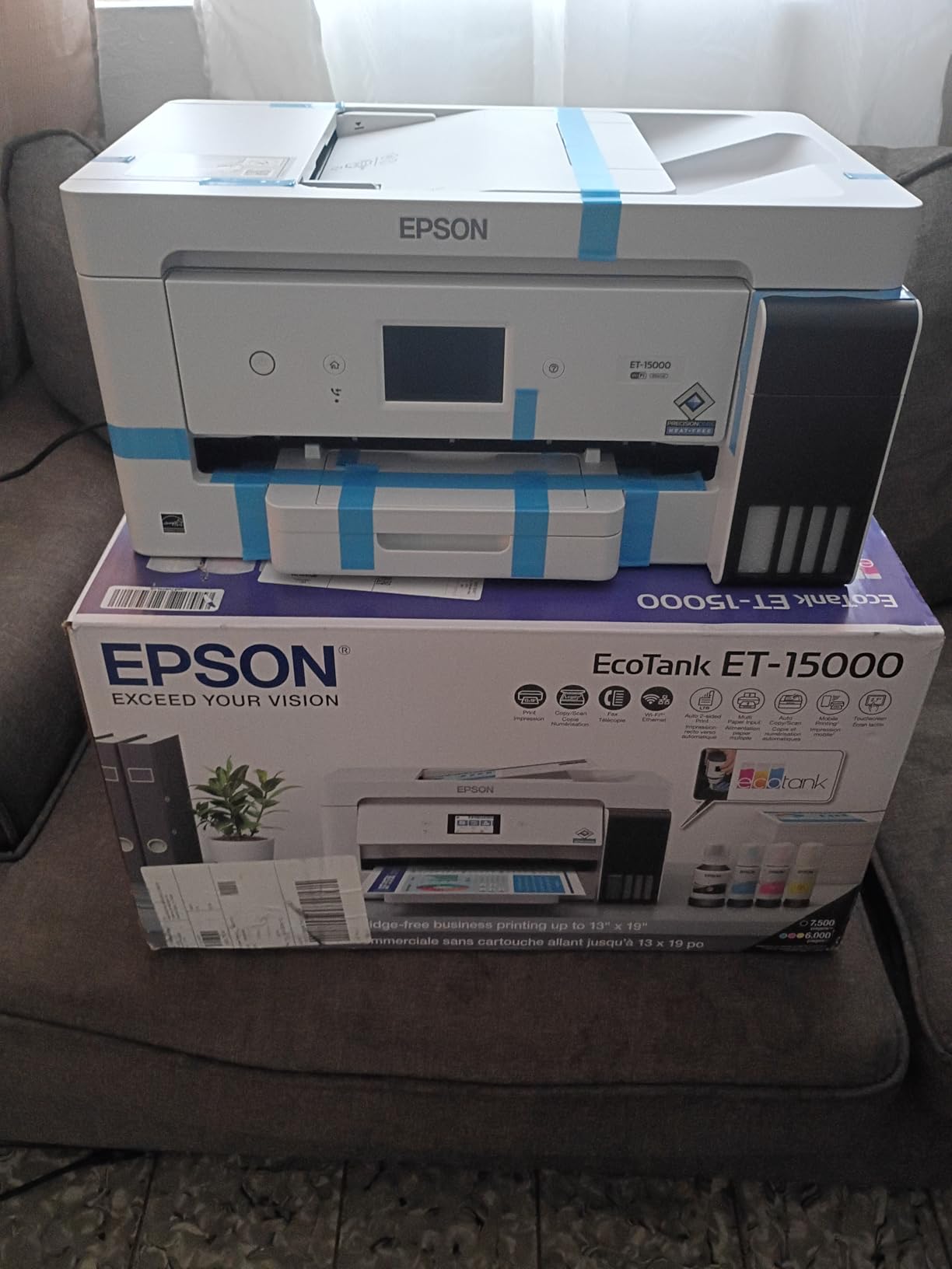 Epson EcoTank ET-15000 Wireless Color All-in-One Supertank Printer with Scanner, Copier, Fax, Ethernet and Printing up to 13 x 19 Inches, White customer photo 5