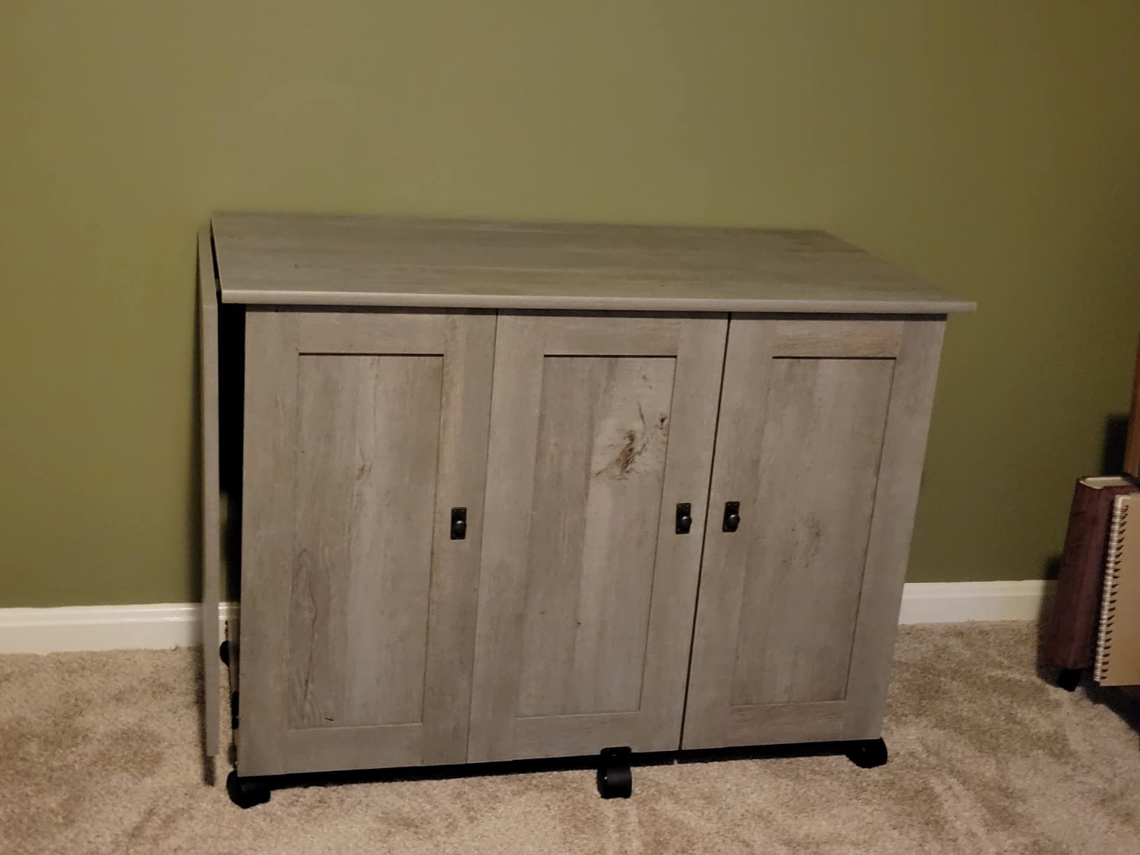 Sauder Miscellaneous Storage Sewing/Craft Cart with Storage, Vintage Oak finish customer photo 2