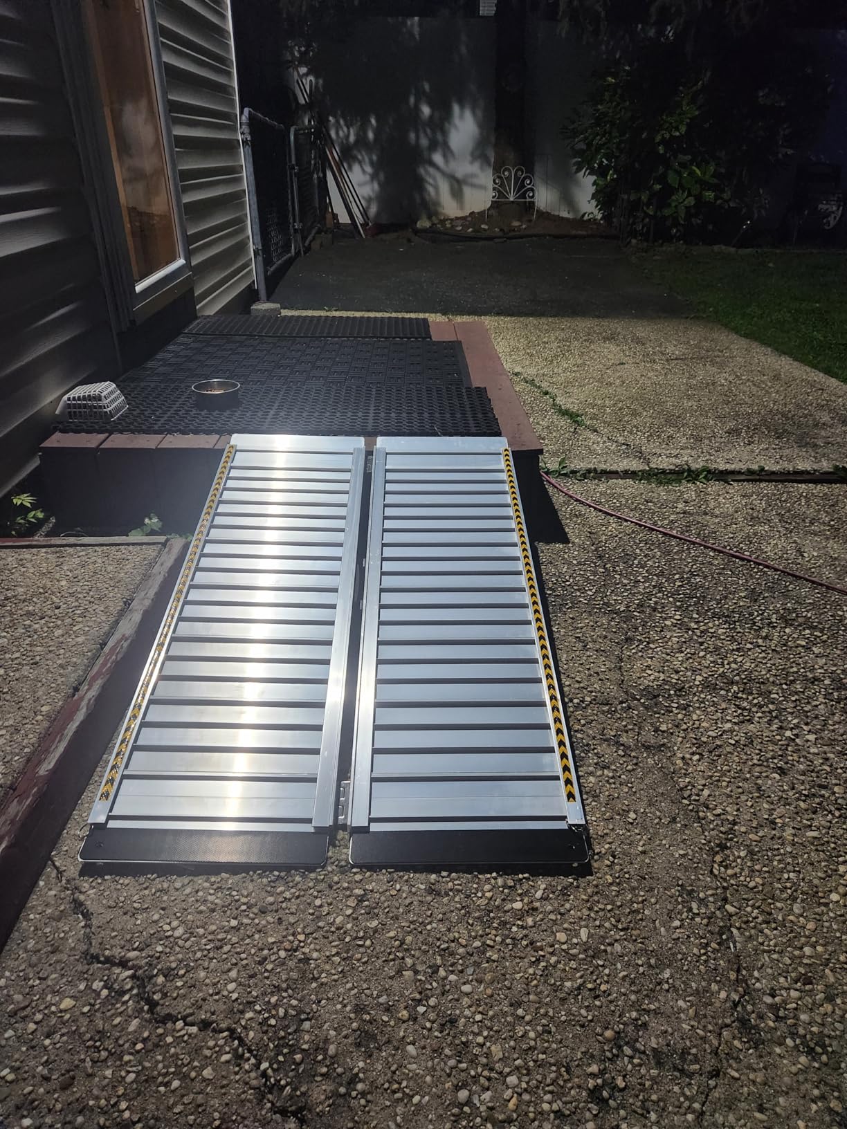 Wheelchair Ramp 4FT, gardhom 800 Lbs Aluminum Portable Folding Handicap Ramp Wheel Chair Ramp for Home Steps Threshold Doorways Stairs Curbs Scooter customer photo 1