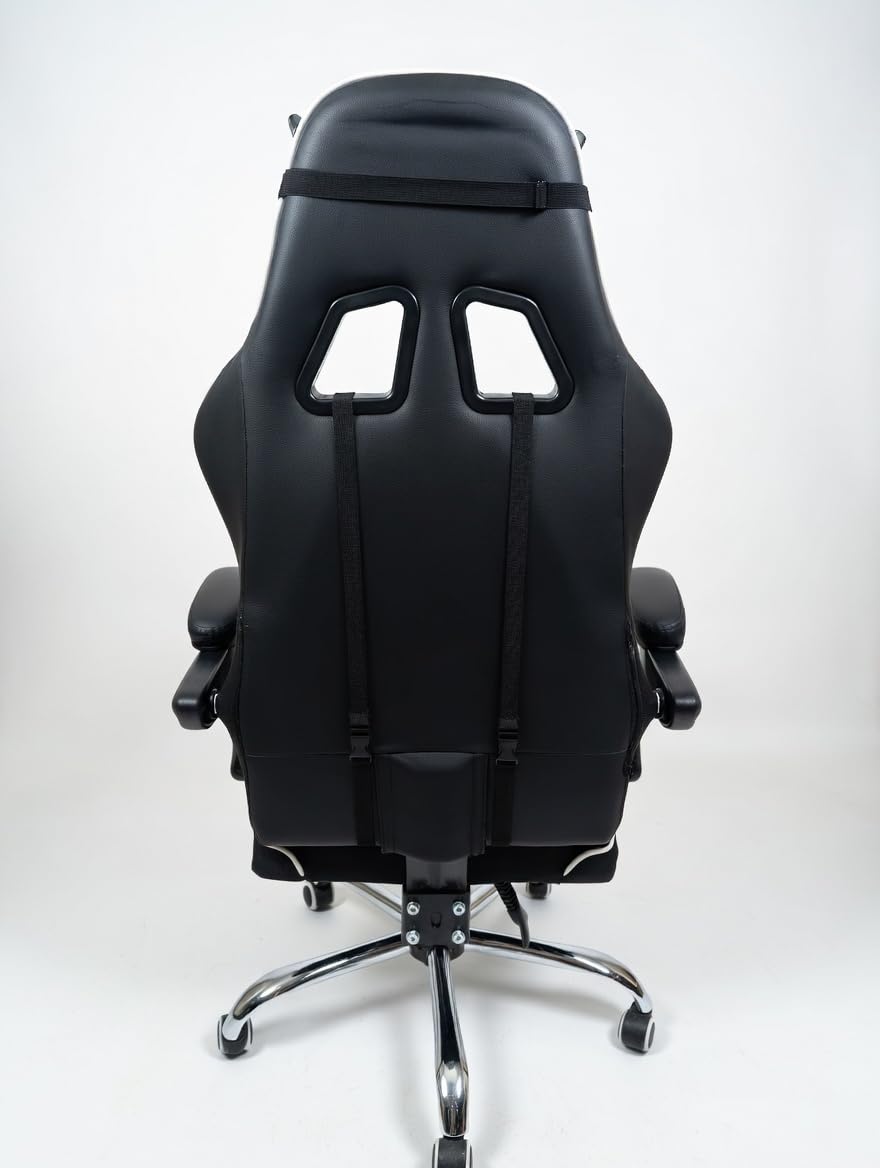 GTPLAYER Gaming Chair, Computer Chair with Footrest and Lumbar Support, Height Adjustable Game Chair with 360-Swivel Seat and Headrest and for Office or Gaming (Faux Leather, Black) customer photo 1