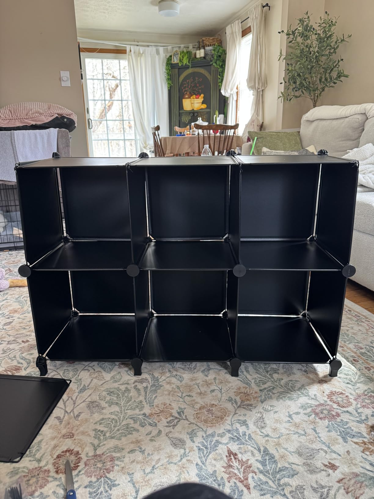 6-Cube Storage Organizer, Closet Organizer Storage Cabinet Shelf Bookcase Bookshelf with Metal Hammer, Storage Cubes Organizer Cabinet for Kids, Closet, Bedroom, Bathroom, Black customer photo 1