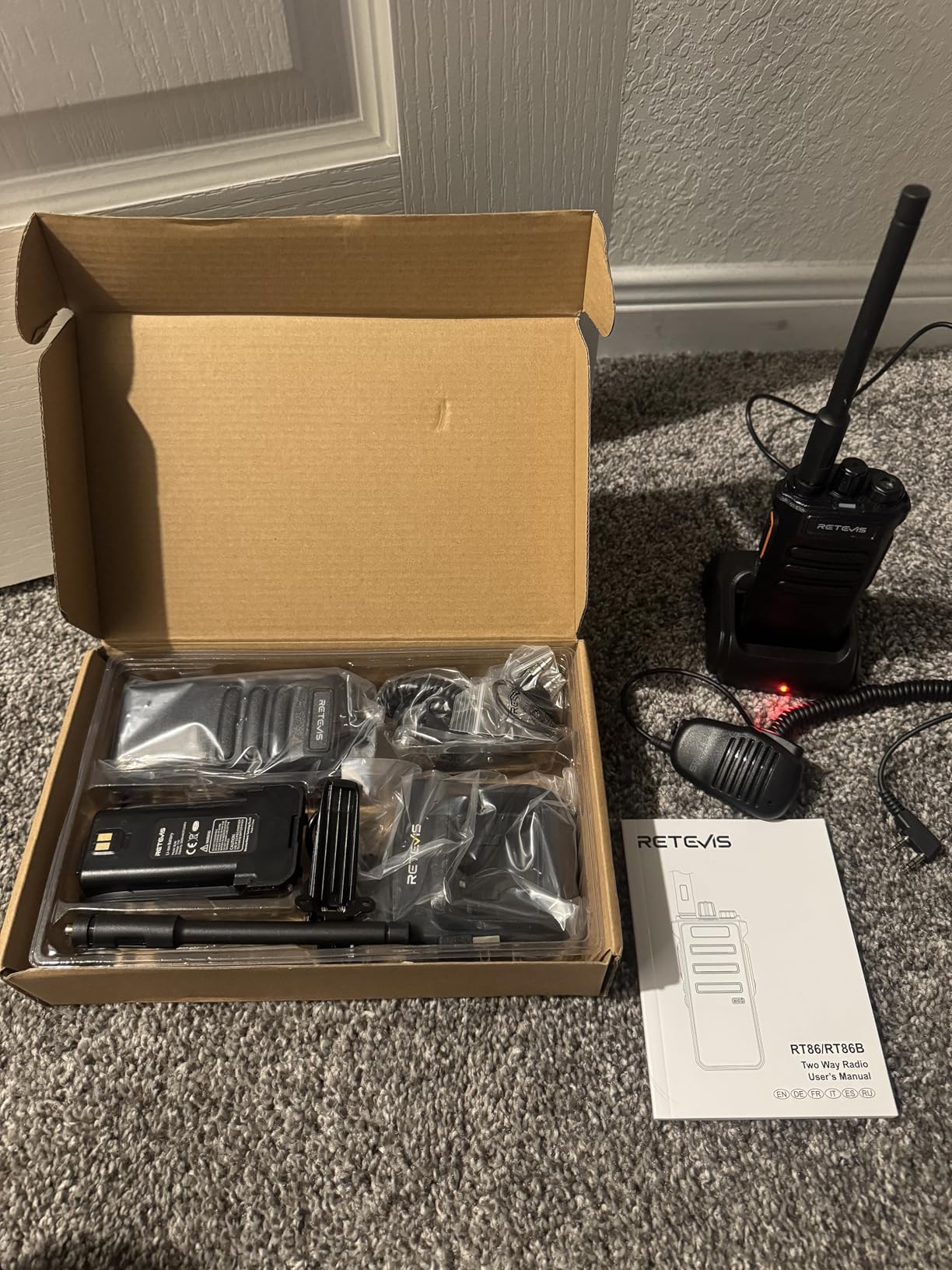Retevis RT86 2 Way Radio Long Range, Professional Radio Walkie Talkies with Mic, Heavy Duty Two Way Radios, High Power, 2600mAh, USB, Rechargeable for Industrial Manufacturing Work (4 Pack) customer photo 1