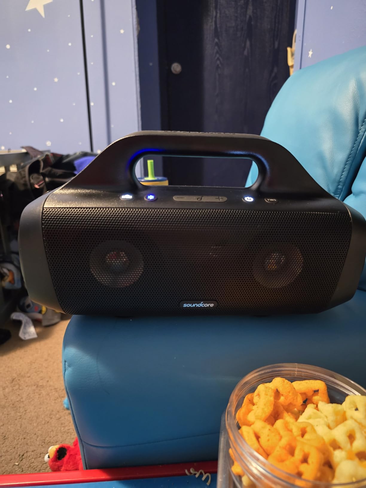 Soundcore Anker Motion Boom Waterproof Bluetooth Speaker with Titanium Drivers, BassUp Technology, IPX7, 24H Playtime, App, Built-in Handle, Outdoor Speaker for Camping, Pool, Beach, Backyard customer photo 2