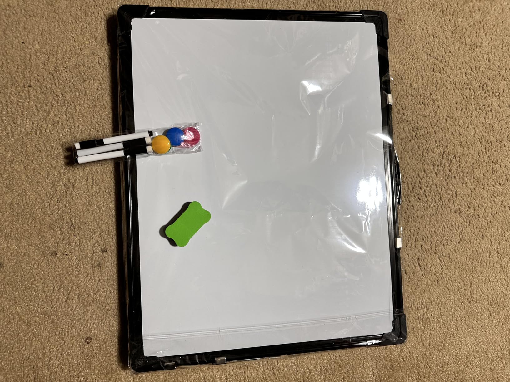 Whiteboard Dry Erase Boards, Portable White Board Double Sided Magnetic Board Stand, Foldable Hanging Wall Desktop Boards Easel 24x18 Inch customer photo 2