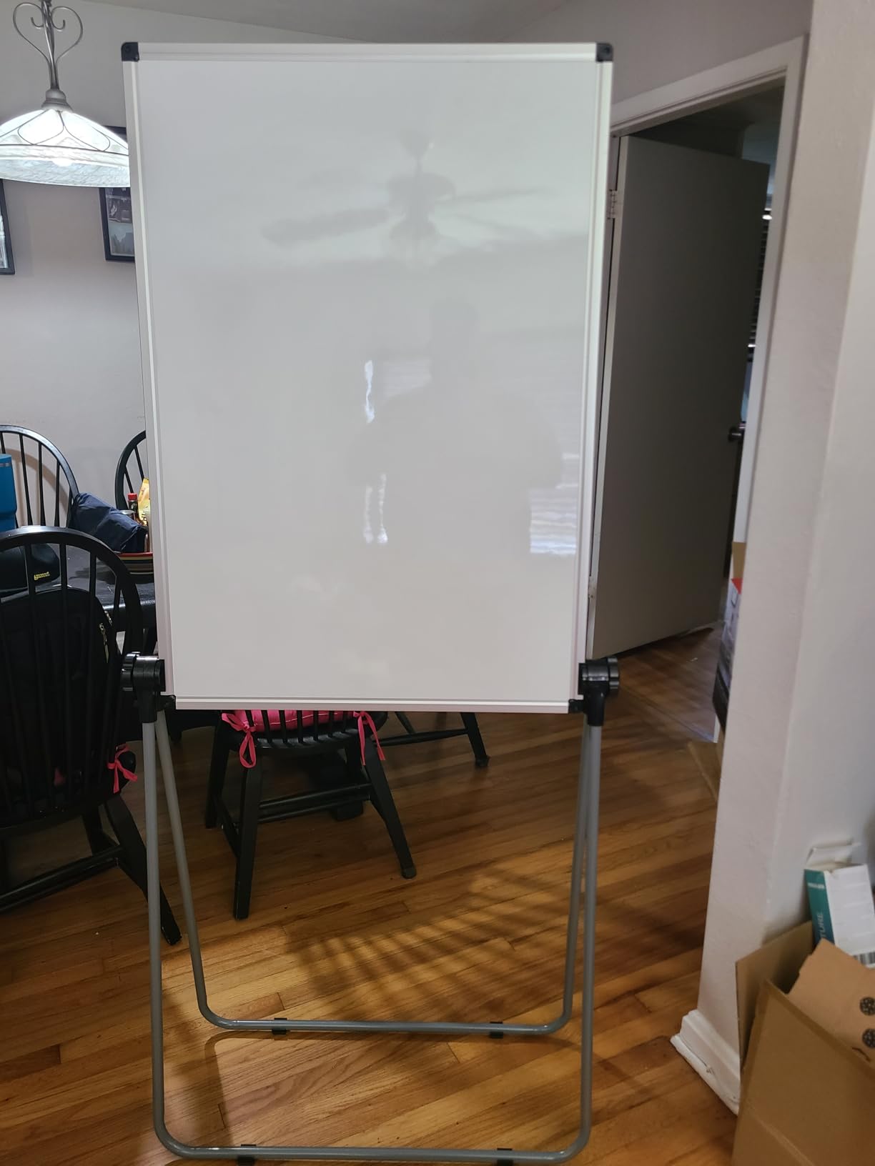 Stand White Board, Double Sided Magnetic Dry Erase Board Height Adjustable Whiteboard with Sturdy Aluminum Frame for Home Office Classroom, 36 x 24 Inch customer photo 1