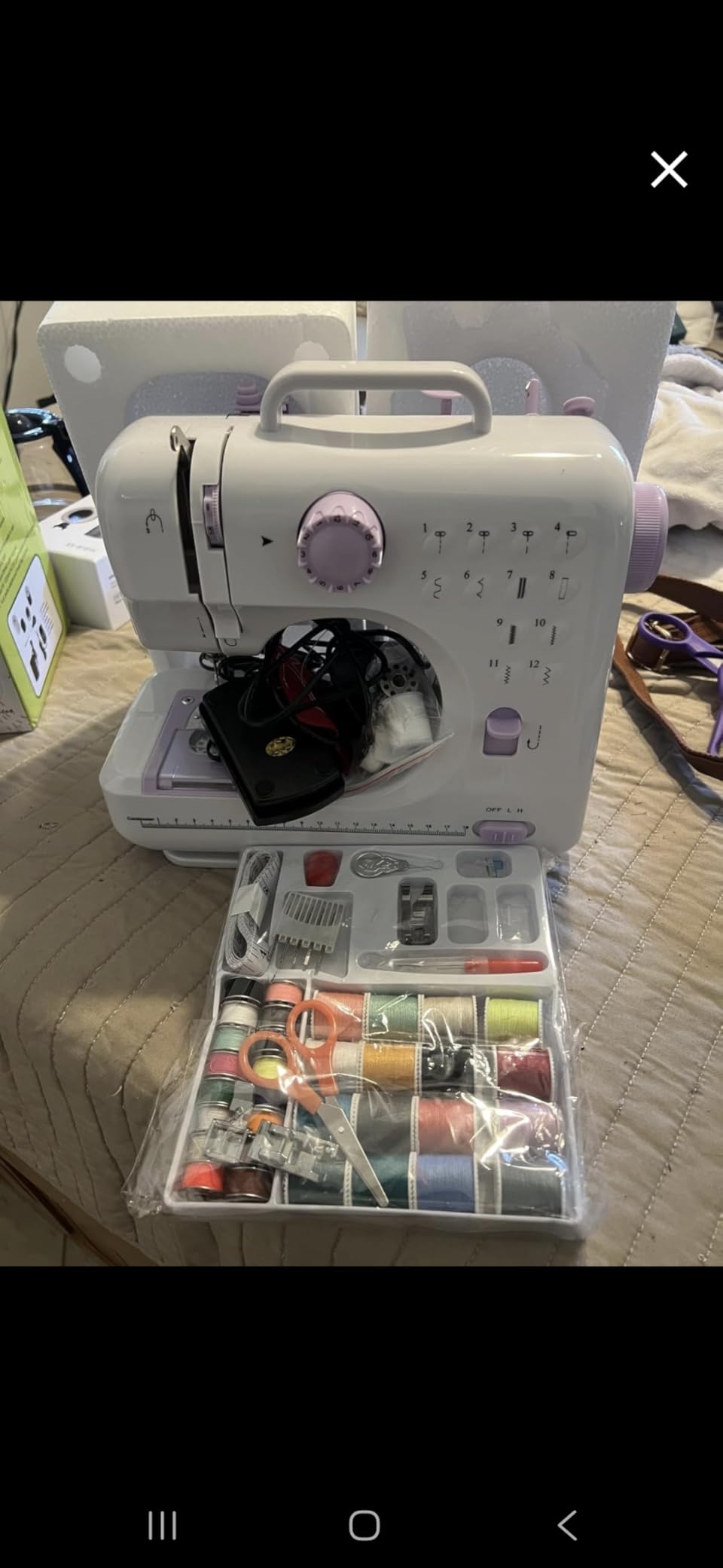 Sewing Machine Portable mini Electric Sewing Machine for beginners 12 Built-in Stitches 2 Speed with Foot Pedal, Light, Storage Drawer customer photo 2