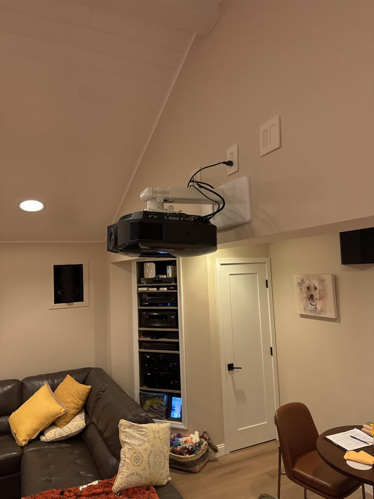 NC Projector Wall Mount with Universal mounting, Telescopic Bracket Hanger,33lbs Load Capacity,High-Precision Adjustable: (12.8''-29.13''),white,(TYYZJ02) customer photo 1
