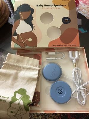 Baby Bump Headphones Marvelous Edition, Plays and Shares Music, Sound and Voices to The Womb, Prenatal Speaker, Including bebon Tunes APP (Ether Blue) customer photo 1
