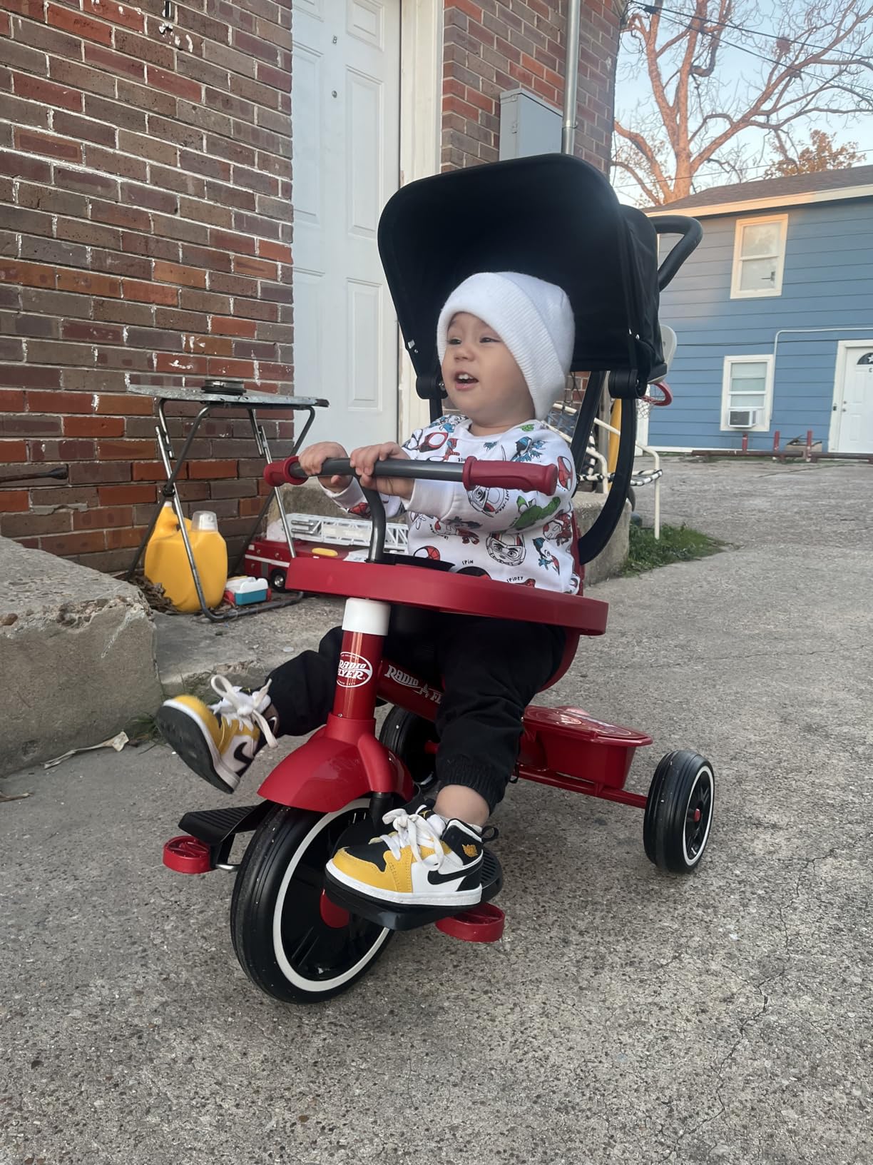 Radio Flyer 4-in-1 Pedal & Push Stroll 'N Trike, Ages 1-5, Toddler Tricycle & Stroller, High-Density Foam Tires, Parent Push Handle, UV Canopy, Removable Tray, Headrest & Seatbelt customer photo 2