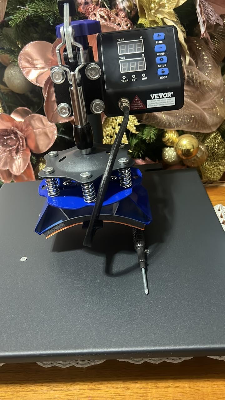 VEVOR 8 in 1 Heat Press Machine 15x15 Inch, 360 Degree Swing Away Shirt Press Machine - Digital Professional Heat Transfer Tshirt Press Machine, Sublimation Heat Press for T Shirts Hat Cap Mug Plate Blue customer photo 2