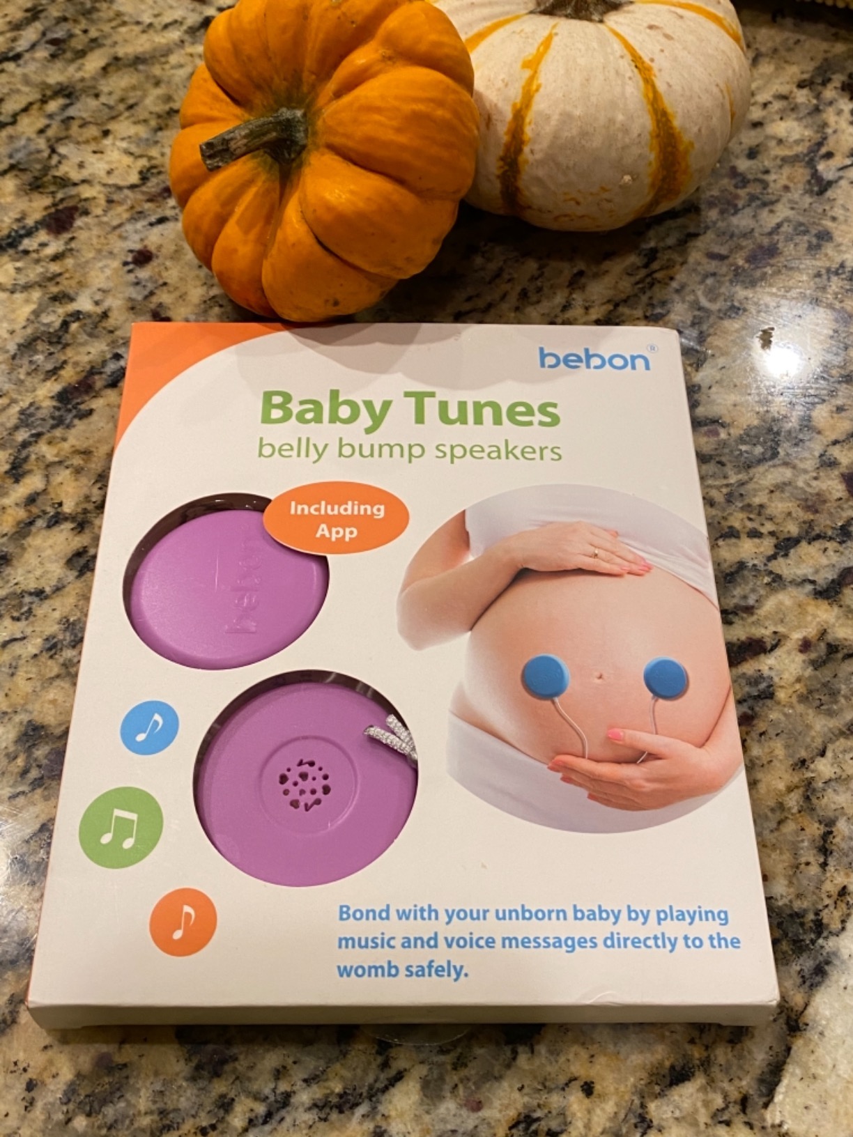 Baby-Bump Headphones - Plays and Shares Music, Sound and Voices to the Womb - Premium Baby Bump Speaker System - Including bebon Tunes APP (iOS and Android) (White) customer photo 1