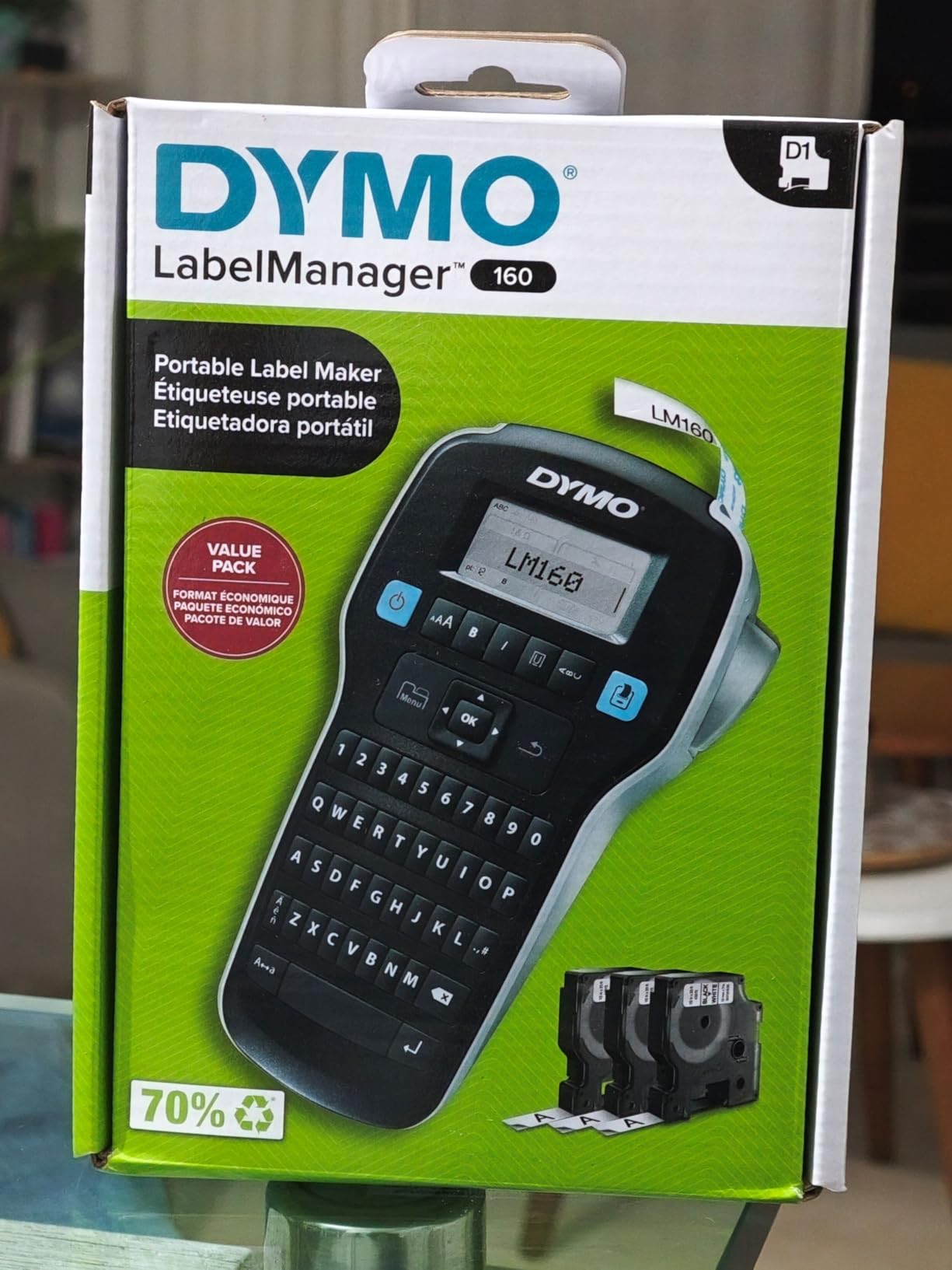 DYMO LabelManager 160 Portable Label Maker Bundle with 3 D1 Label Cassettes customer photo 2