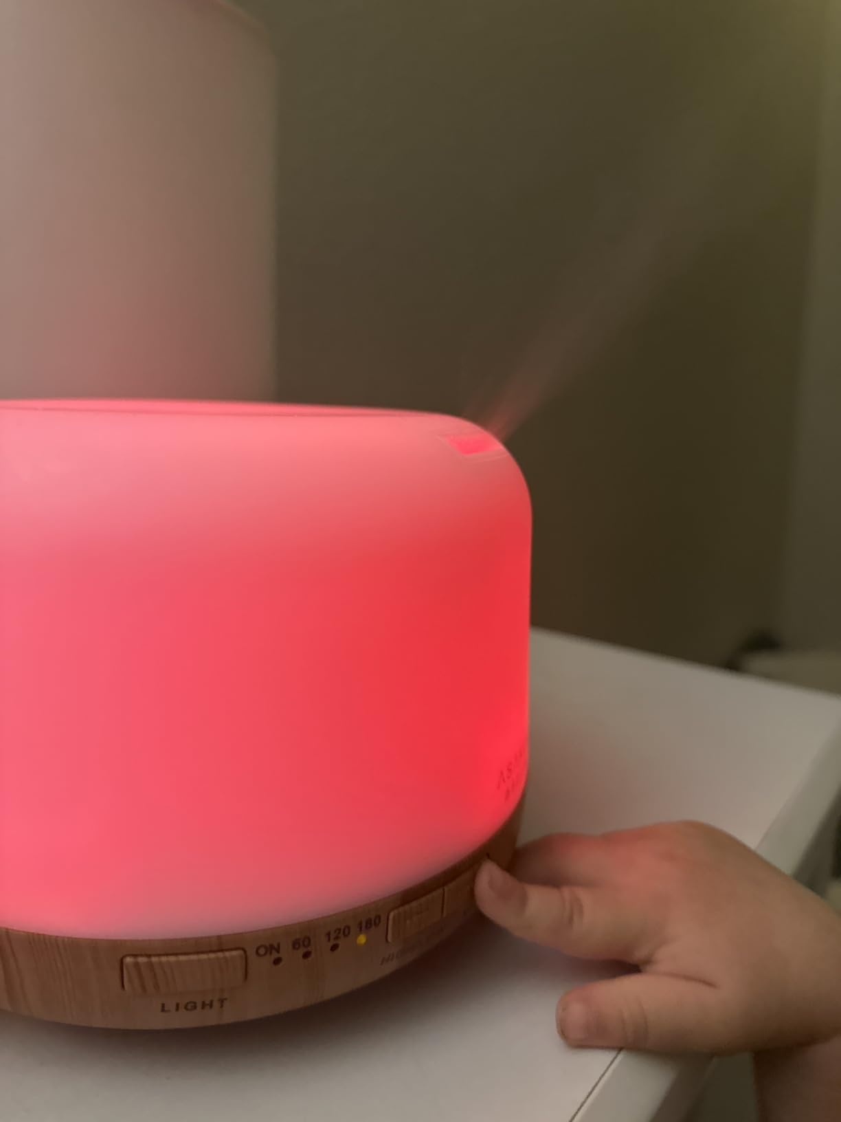 ASAKUKI Essential Oil Diffuser, 300ml Ultrasonic Aromatherapy Oil Humidifier with 7 Colors LED Lights, 2 Mist Mode for Home (Wood Grain) customer photo 1