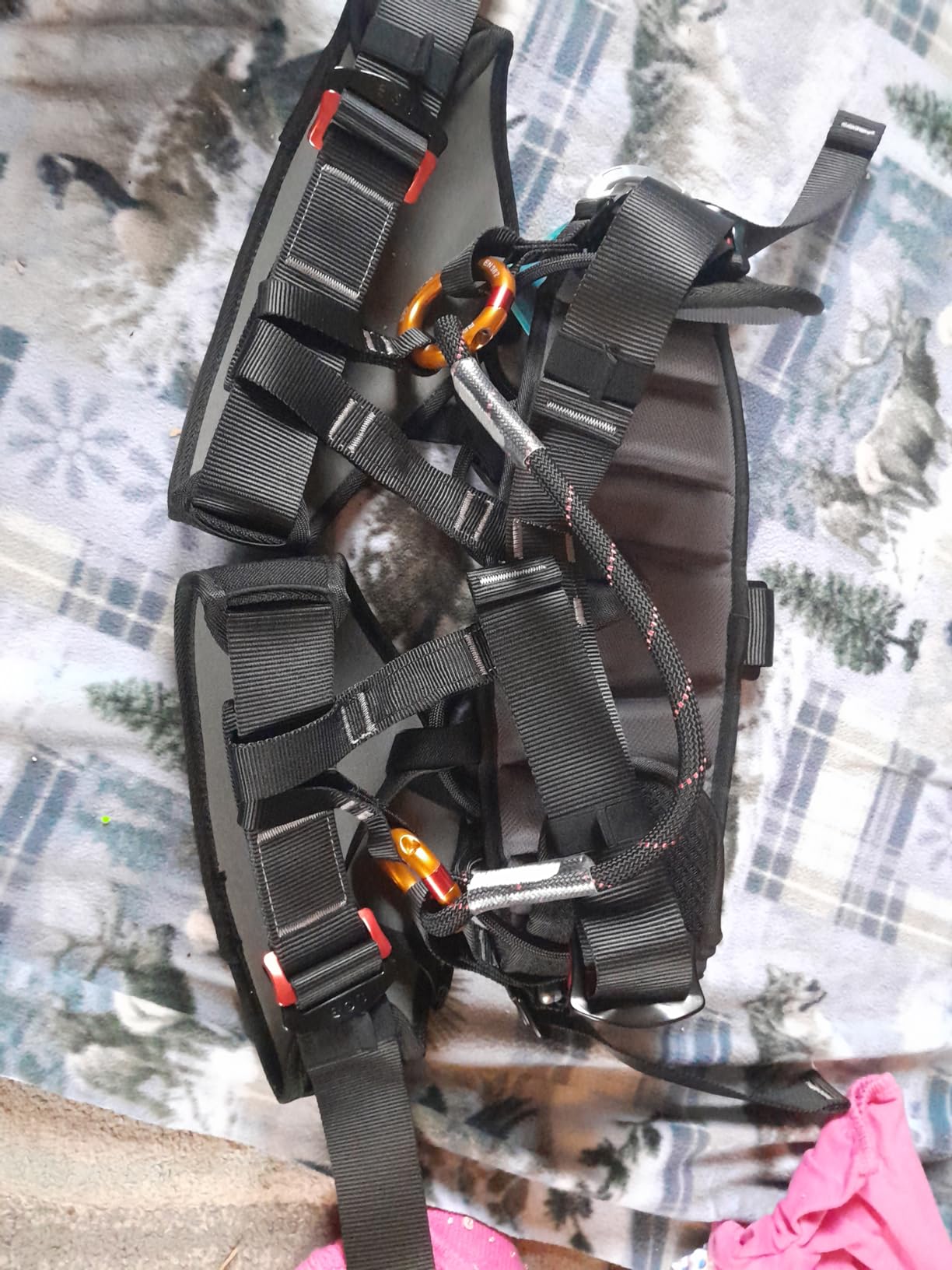 SOB Climbing Harness, Half Body Tree Climbing Harness Men, Thicken Widen Protect Waist Safety Harness for Arborist Harness, Working Rescuing at Height Safety Belt Harness customer photo 2