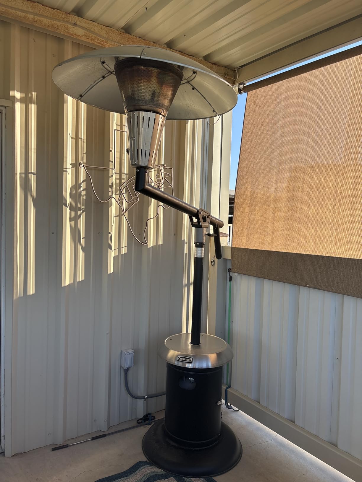 Cuisinart Perfect Position Propane Patio Heater, 38,200 BTU Powerful Directional Stainless Steel Outdoor Heater with Hidden Tank and Drink Table, Swivel Arm customer photo 1