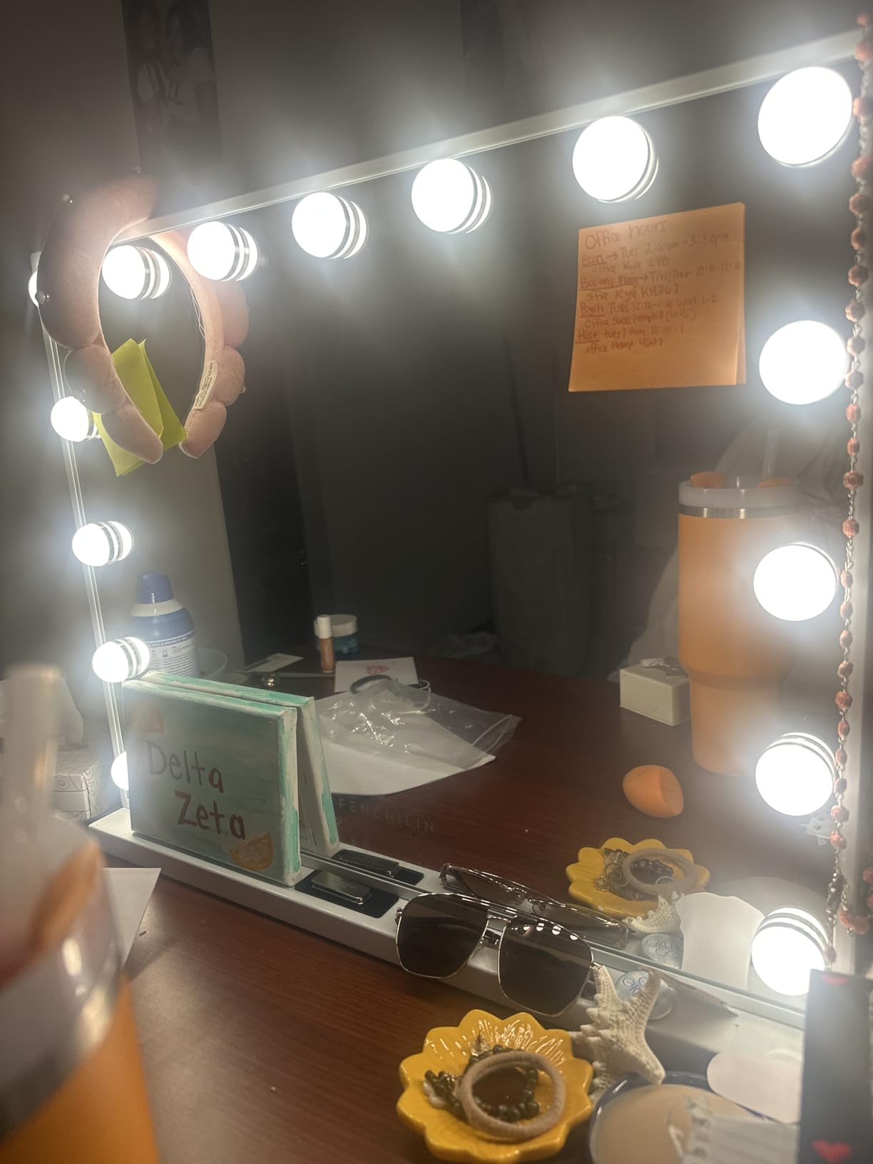FENCHILIN Hollywood Vanity Mirror with Lights and Bluetooth Speaker Makeup with 15 Dimmable Lighted LED Bulbs Tabletop or Wall-Mounted for Dressing Room Bedroom customer photo 1
