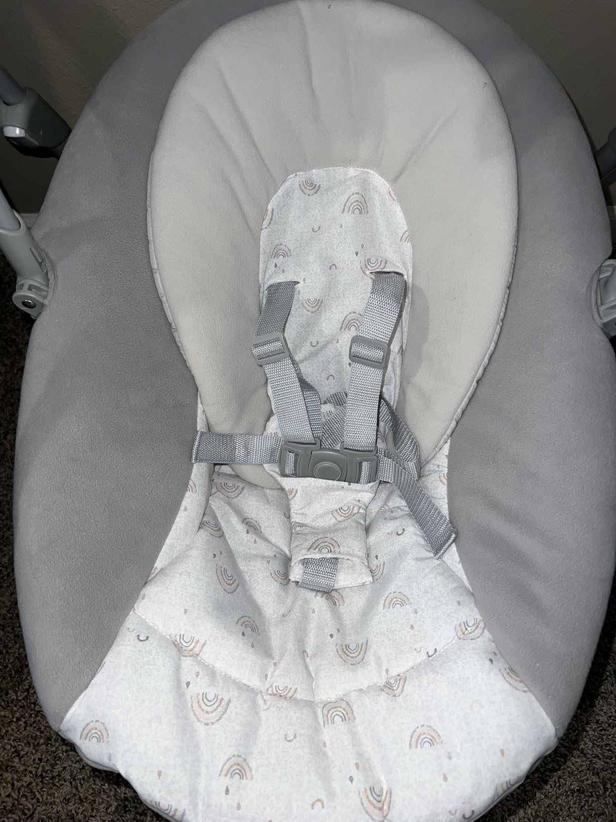 Graco Slim Spaces Compact Baby Swing, Space Saving Portable Baby Swing with Height Adjustable Legs & Soft Toys, Reign customer photo 2