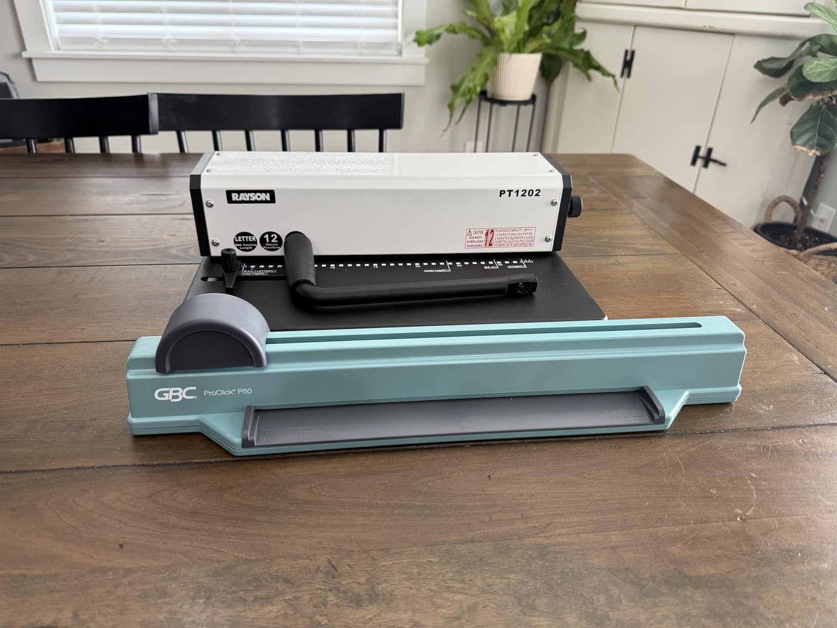 Rayson PT1202 Coil Binding Machine, 3:1 Pitch, 32 Hole Punch for Spiral & Click Binding Spines, Metal Spiral Binder Hole Punch, Punches 12 Sheets at a Time customer photo 1