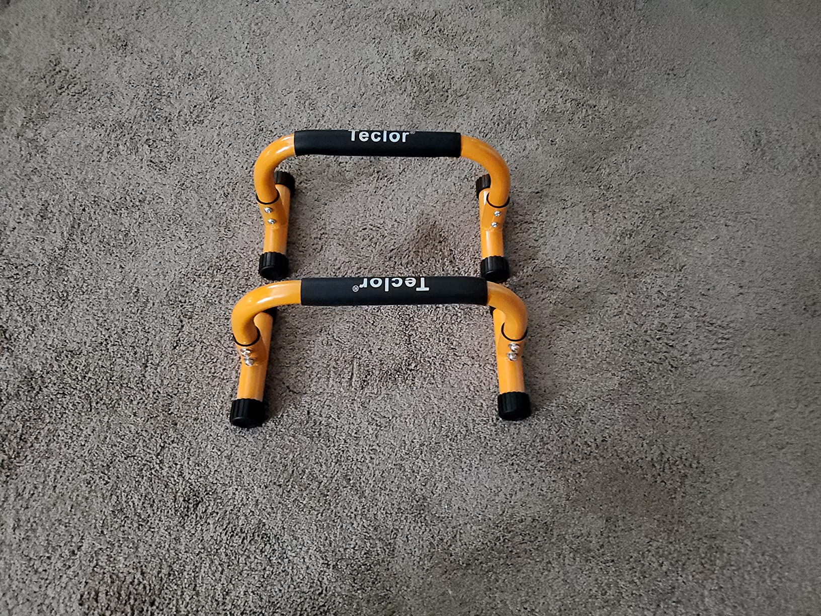 Push Up Bar, Parallettes Bars For L-sit & Dip, Heavy-Duty No Wobbling Parallel Bars Stand For Handstands, Full Planche, Calisthenics, 9.5in High Workout Stands for Home Fitness Training customer photo 2