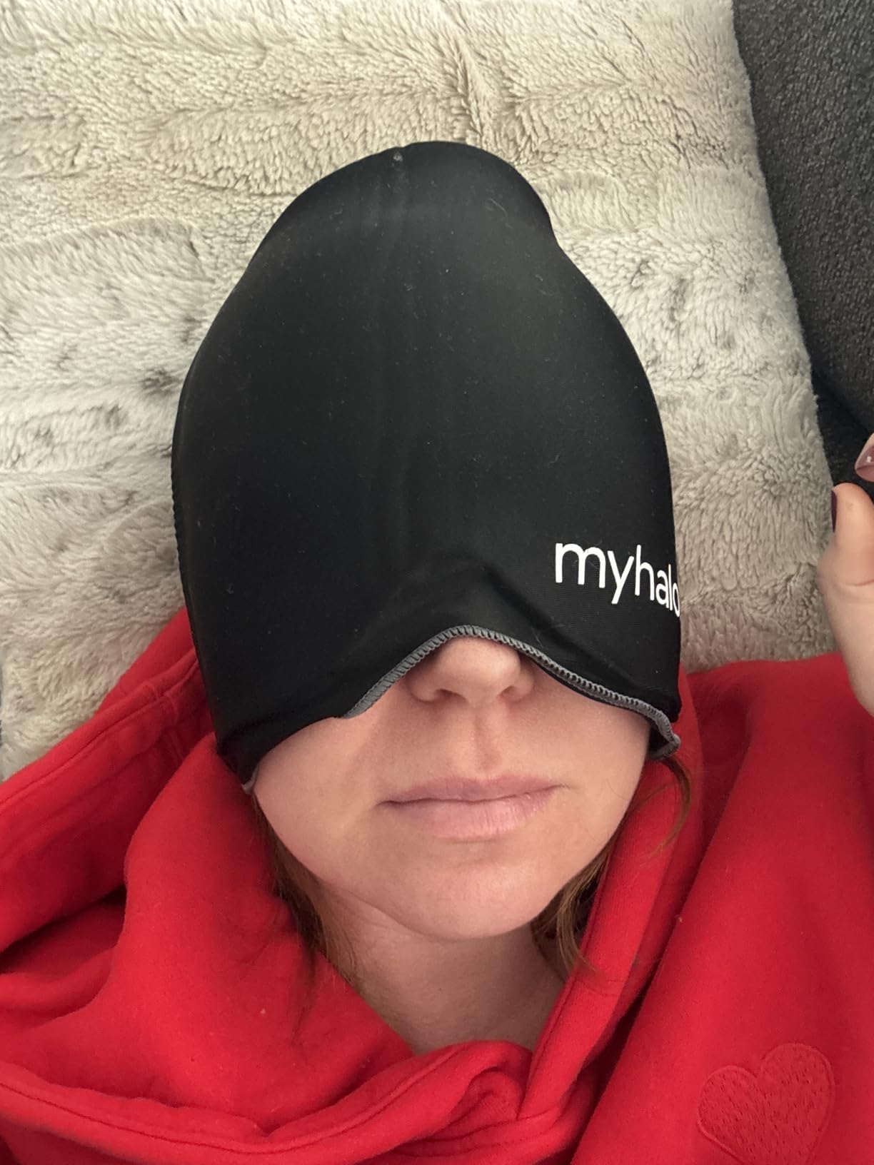 MyHalos Migraine Relief Cap,30% Thicker,2X More Cooling Gel -Stays Colder for Longer, Ice Hat, Ice Pack Head Wrap, Cold Headaches & Migraine Mask - Tension Headache Relief Cap (Gray) FSA|HSA Eligible customer photo 1