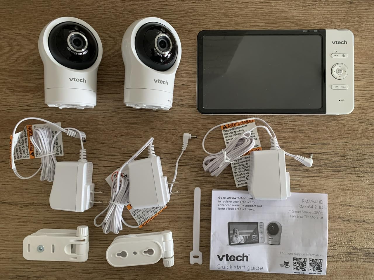 VTech RM7764-2HD Smart WiFi Baby Monitor with 2 Cameras, 1080p HD Video, 360° Pan & Tilt, 10x Zoom, 7