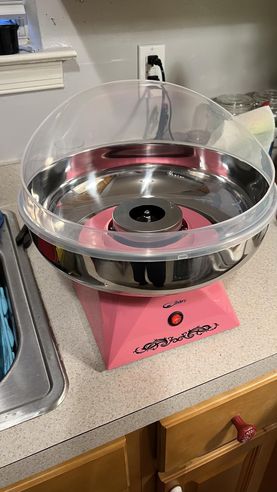 Cotton Candy Machine with Stainless Steel Bowl 2.0 - Cotton Candy Maker 10 Cones & Sugar Scoop - Household Cotton Candy Machine for Kids, Birthday Party - Use Floss Sugar, Hard Candy- By The Candery customer photo 1