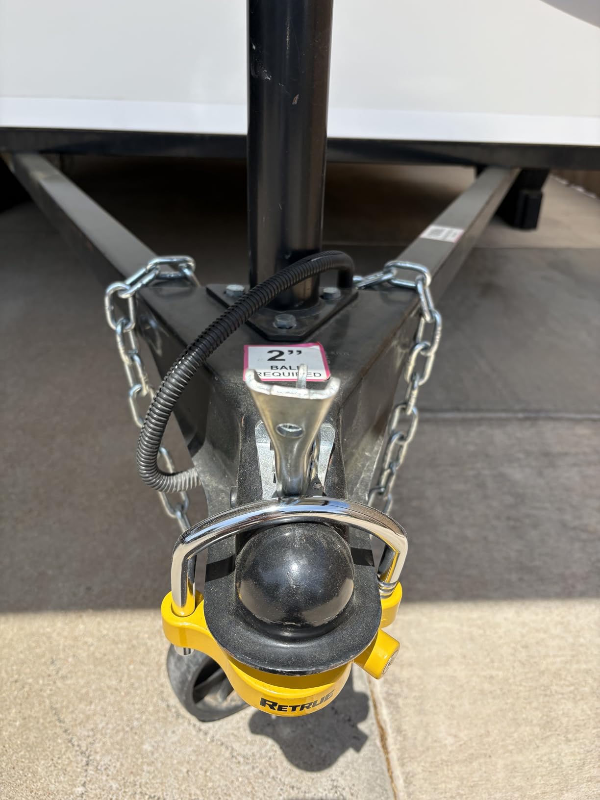 RETRUE Universal Coupler Lock Trailer Locks Ball Hitch Trailer Hitch Lock Adjustable Security Heavy-Duty Steel Fits 1-7/8 Inch, 2 Inch, 2-5/16 Inch Couplers, Yellow customer photo 1