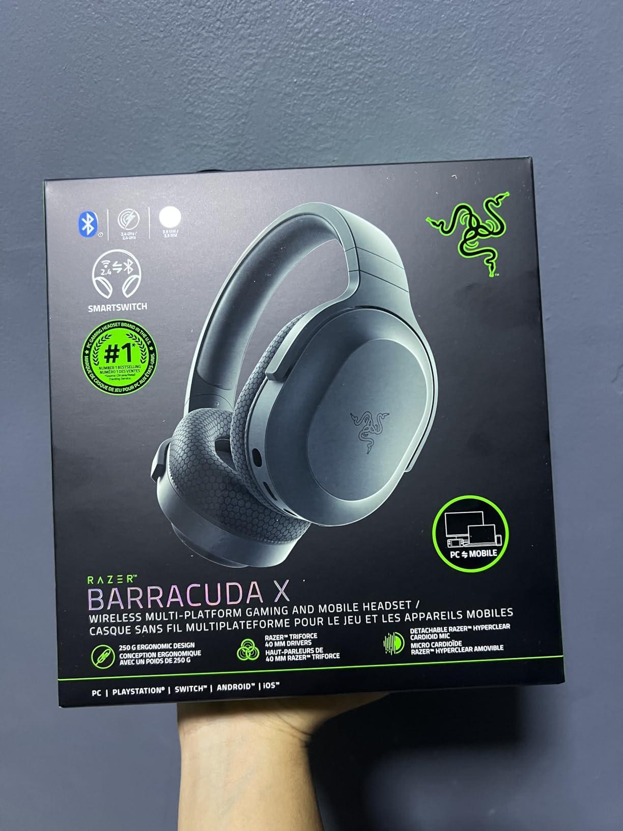 Razer Barracuda X Wireless Gaming & Mobile Headset (PC, PlayStation, Switch 2, Android, iOS): 2.4GHz Wireless + Bluetooth customer photo 1