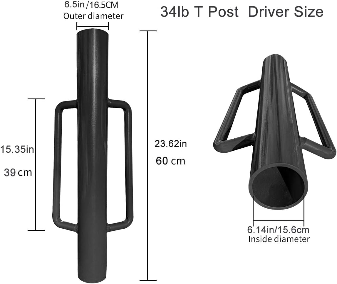 Fence Post Driver-34lb T Post Driver with Handles, Heavy Duty Post Pounder, Fence Stake Hammer, Metal Fence Post Hole Digger, Post Rammer for Installing Fences or Wooden Post customer photo 1