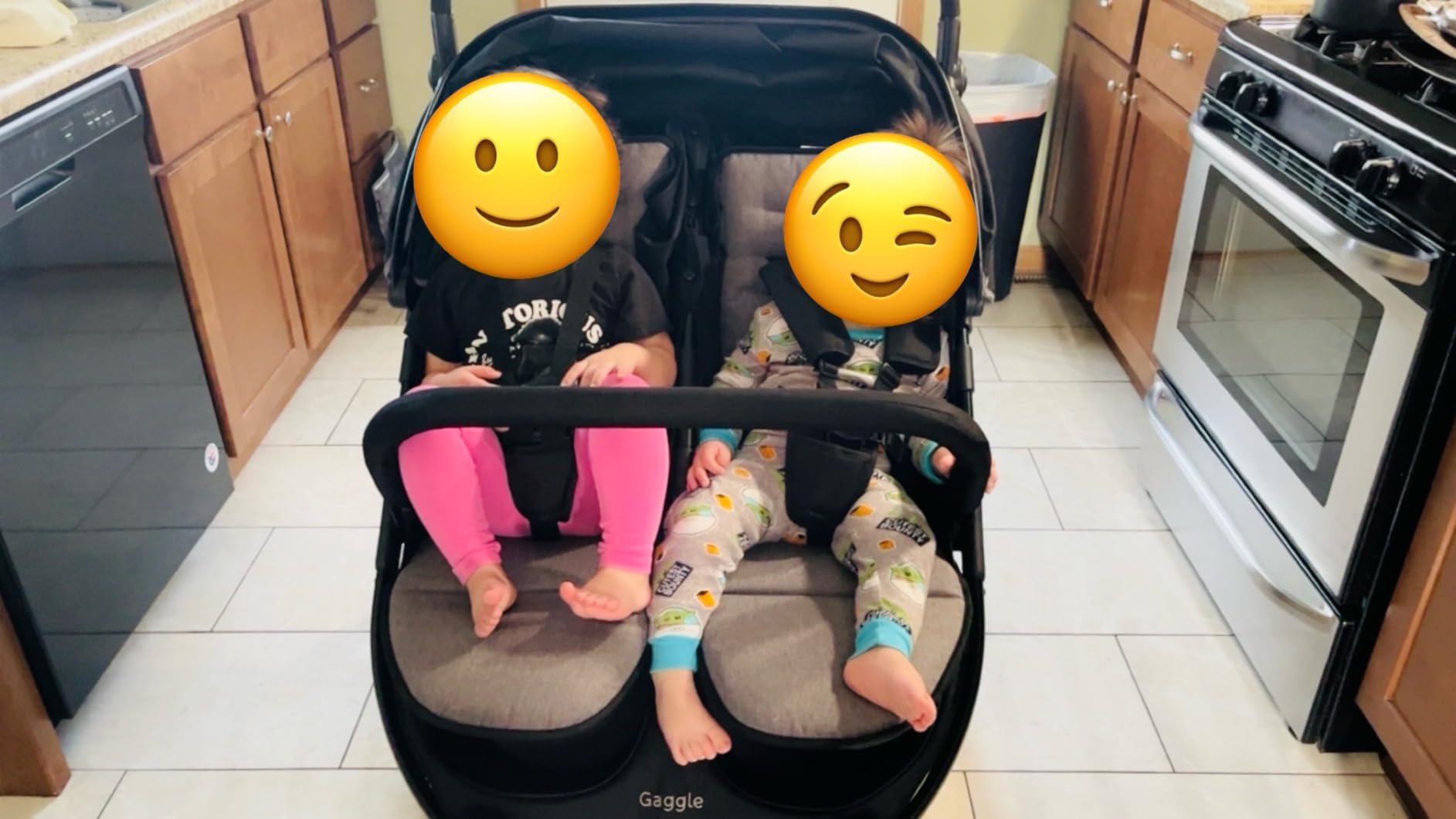 Gaggle by Foundations Roadster Duo Side by Side Double Stroller | Lightweight Compact Double Stroller for Toddlers | Easy to Fold & Maneuver | Amusement Park Approved | Black customer photo 2
