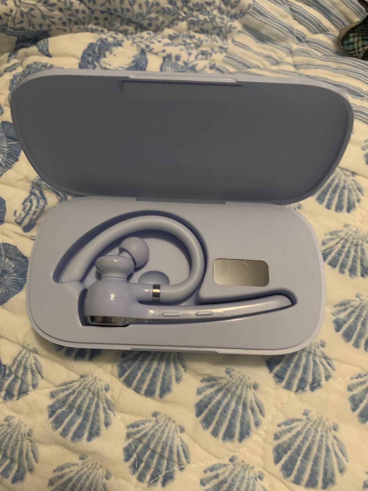 HEIBAS Bluetooth Headset, Wireless Bluetooth Earpiece with 500mAh Charging Case 72 Hours Talking Time Built-in Microphone for iOS Android Cell Phone, V5.1 Hand-Free Headphones for Trucker, Office customer photo 1