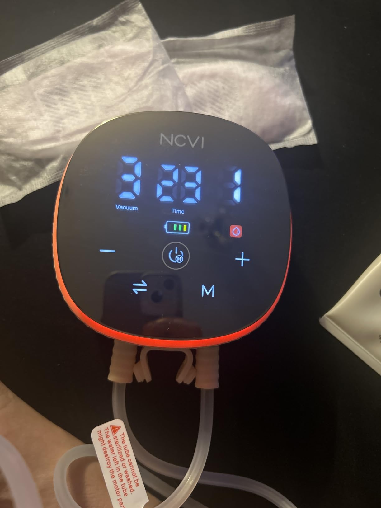 NCVI Double Electric Breast Pump 8102, Upgraded 4400mAh Battery with Night Light, Portable Breast Pump for Breastfeeding, 4 Modes & 9 Levels, LED Display, With 8 Flanges, Breastmilk Bags, Nursing Pads customer photo 1