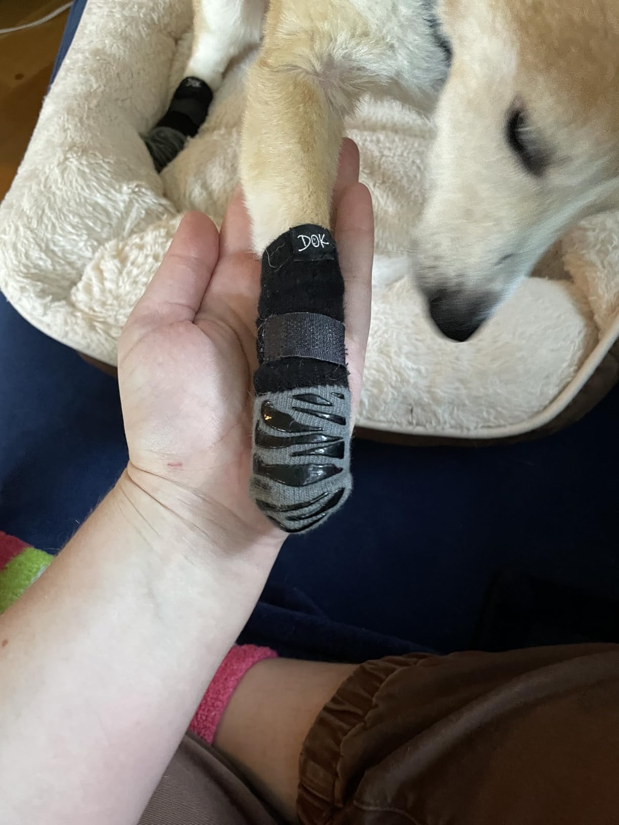 DOK TigerToes Premium Non-Slip Dog Socks for Hardwood Floors - Extra-Thick Grip that Works Even When Twisted - Prevents Licking, Slipping, and Great for Dog Paw Protection - Size Large customer photo 1