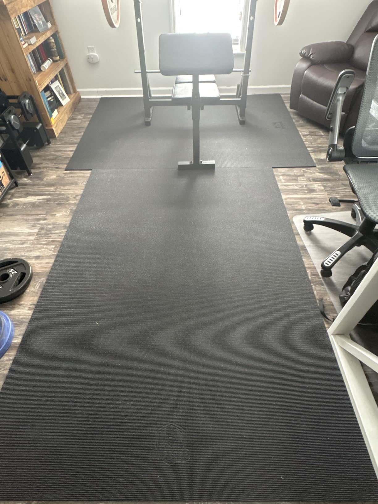 HAPBEAR Extra Large Exercise Mat-7'x5'/6'x8'/6'x9'/6'x10'/6'x12'x8mm(1/3 inch),Non-Slip, Ultra Durable, Thick Workout Mats for Home Gym Flooring Cardio, Yoga Mats for Fitness, High-Density Exercise Mat, Shoes-Friendly customer photo 1