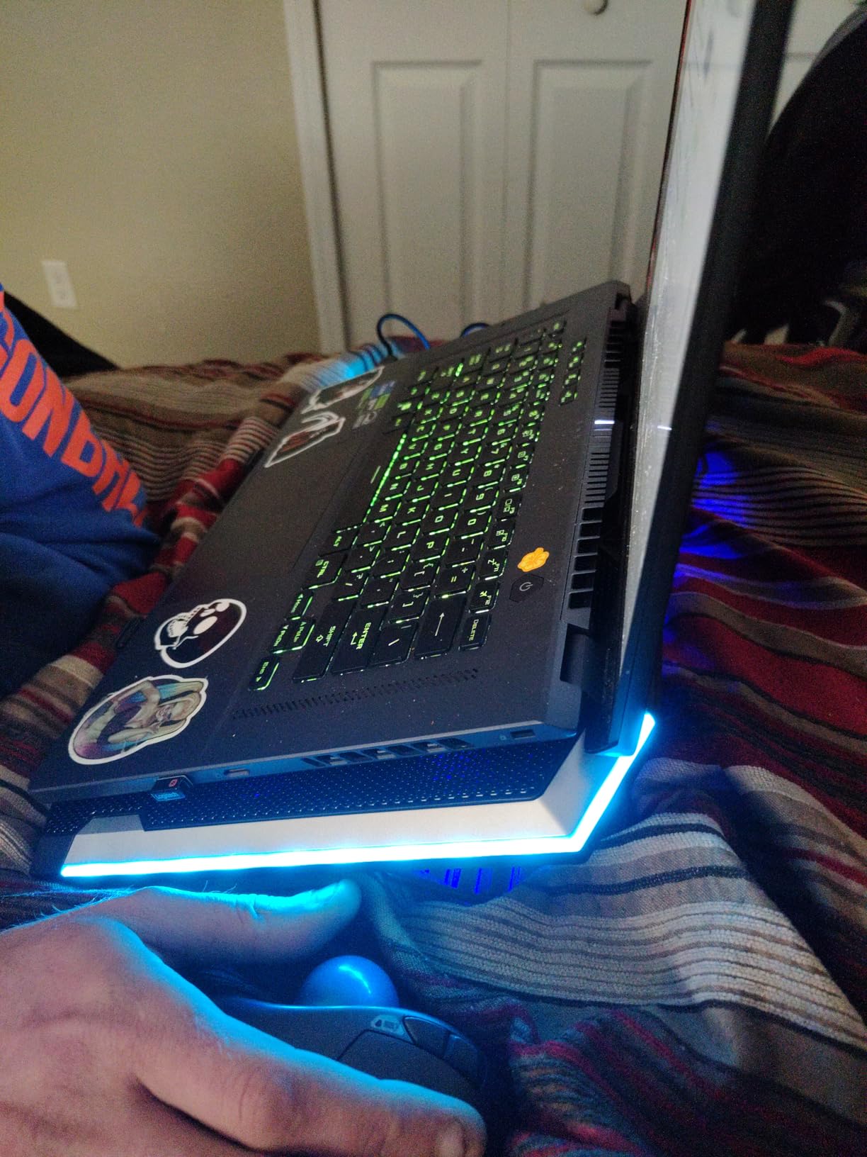 ICE COOREL Gaming Laptop Cooling Pad with 8 Cooling Fans, Laptop Fan Cooler Pad for 15-17.3 Inch, Notebook Cooler Stand with 6 Height Adjustable, RGB Cooling Pad customer photo 1
