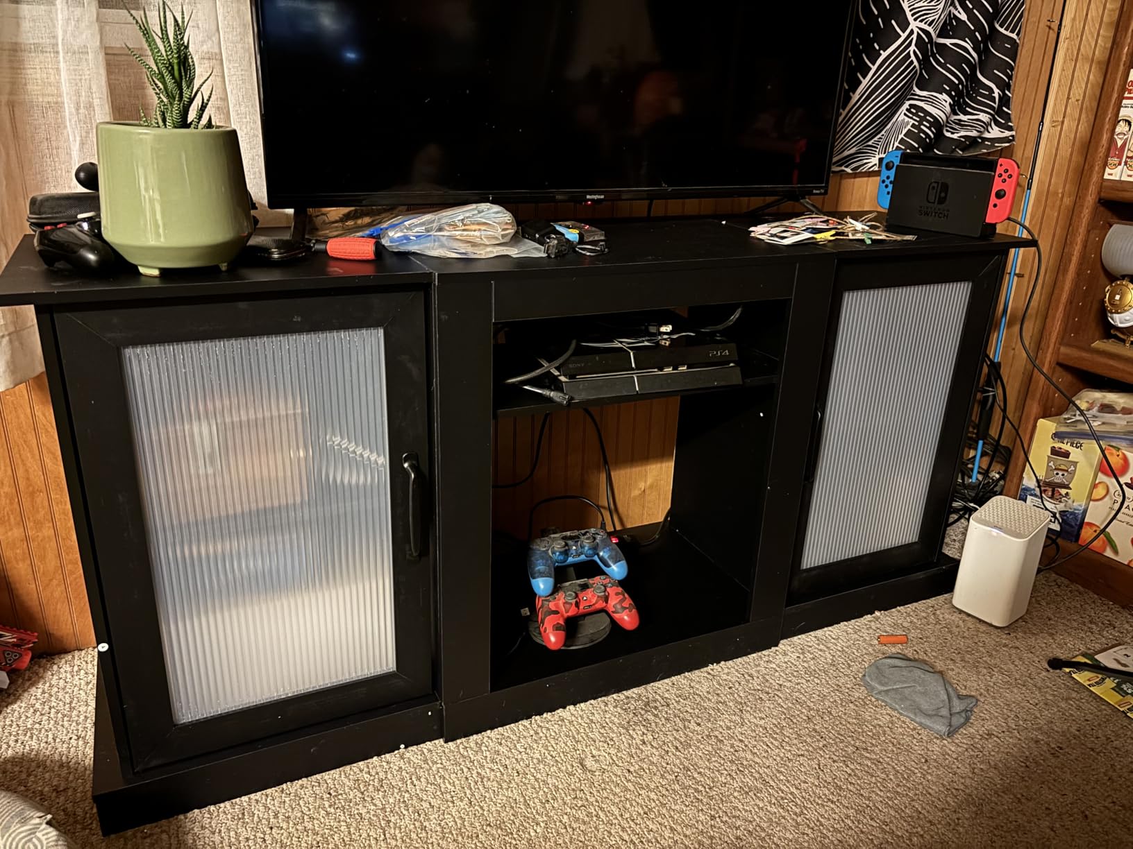 WLIVE Farmhouse TV Stand for 65 inch TV, 58