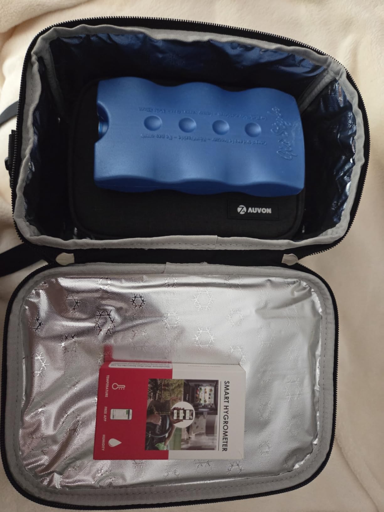 AUVON Insulin Cooler Travel Case with 4 × 160g Ice Packs for Longer Cooling Effect, TSA-Approved Medication Cooler Bag for 8 Insulin Pens & Diabetic Supplies, Portable Handle for Diabetic Travelers customer photo 1