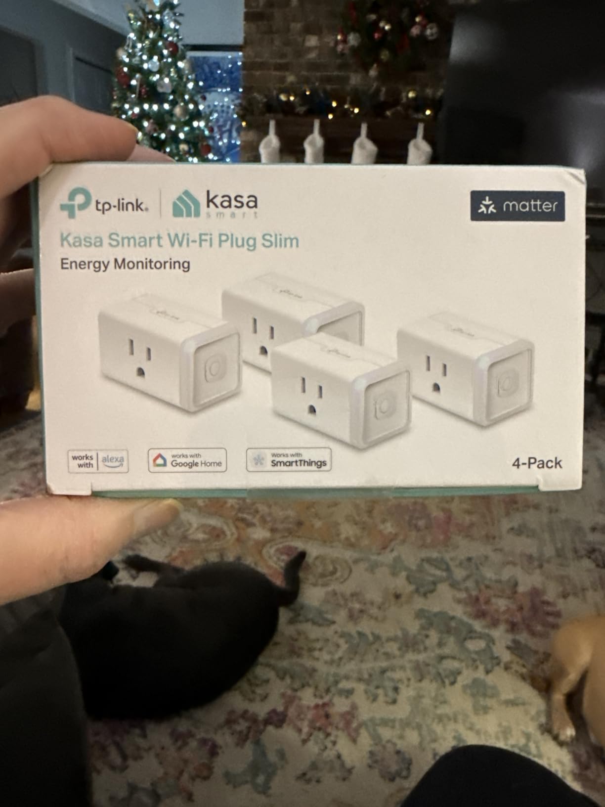 Kasa Matter Smart Plug w/ Energy Monitoring, Compact Design, 15A/1800W Max, Super Easy Setup, Works with Apple Home, Alexa & Google Home, UL Certified, 2.4G Wi-Fi Only, 4-Pack customer photo 1