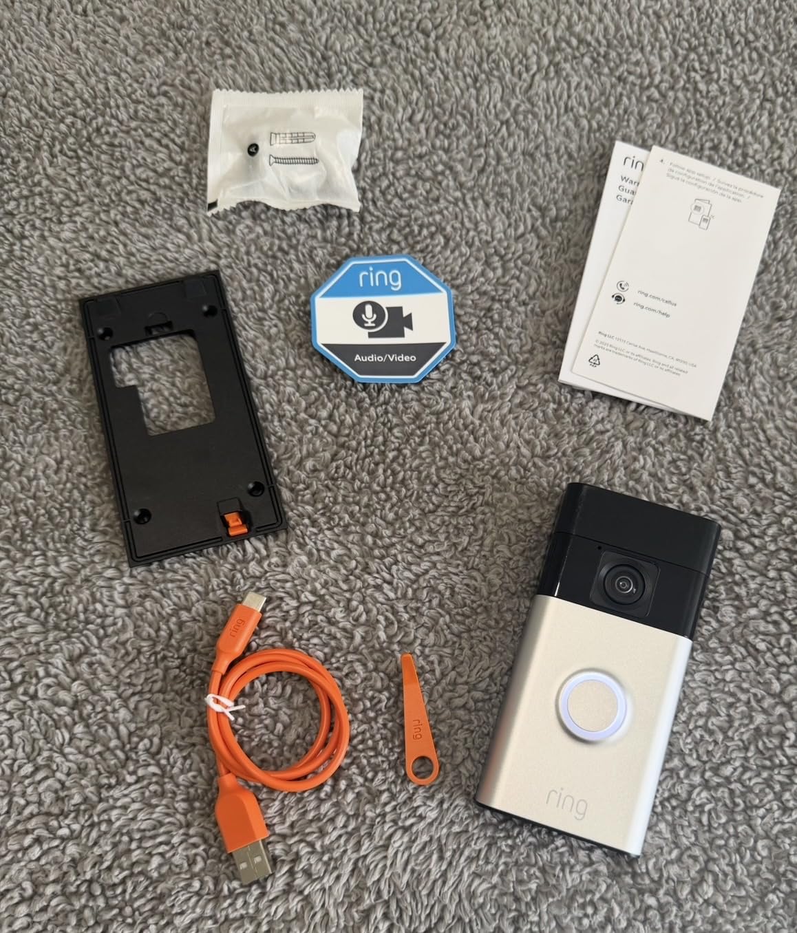 Ring Battery Doorbell, Home or business security with Head-to-Toe video, Live View with Two-Way Talk, and Motion Detection & Alerts, Satin Nickel customer photo 1