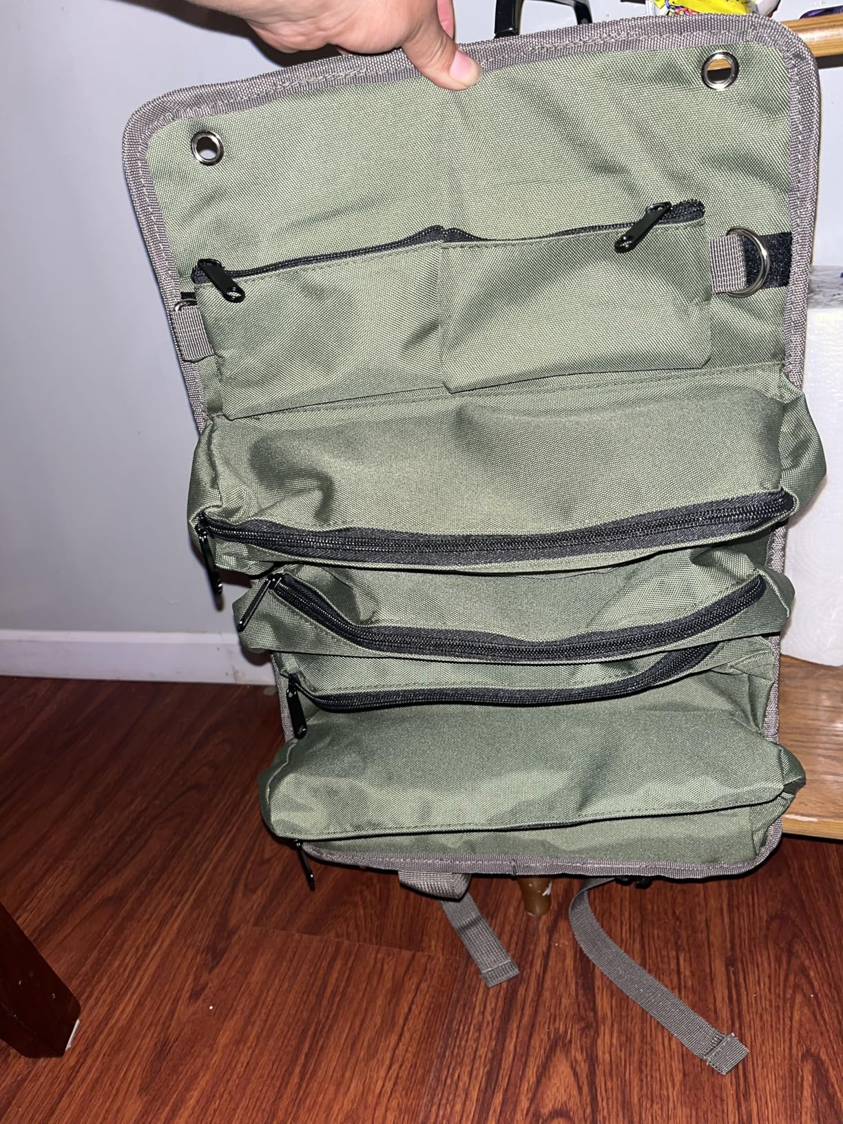 Tool Bag Roll Up, UUP Heavy Duty Portable Soft Tool Storage, Foldable Empty Rollup Organizer with Small Pockets, Green customer photo 1